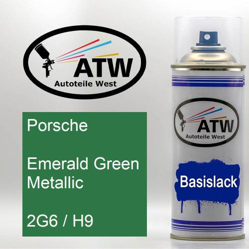 Porsche, Emerald Green Metallic, 2G6 / H9: 400ml Sprühdose, von ATW Autoteile West.